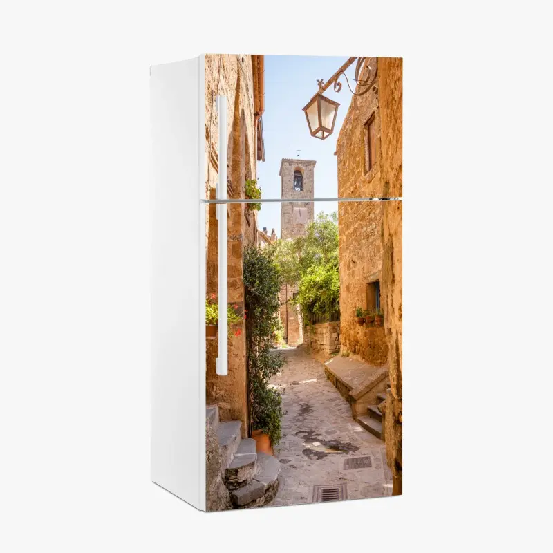 Kühlschrankaufkleber sonnige gasse in Civita di Bagnoregio