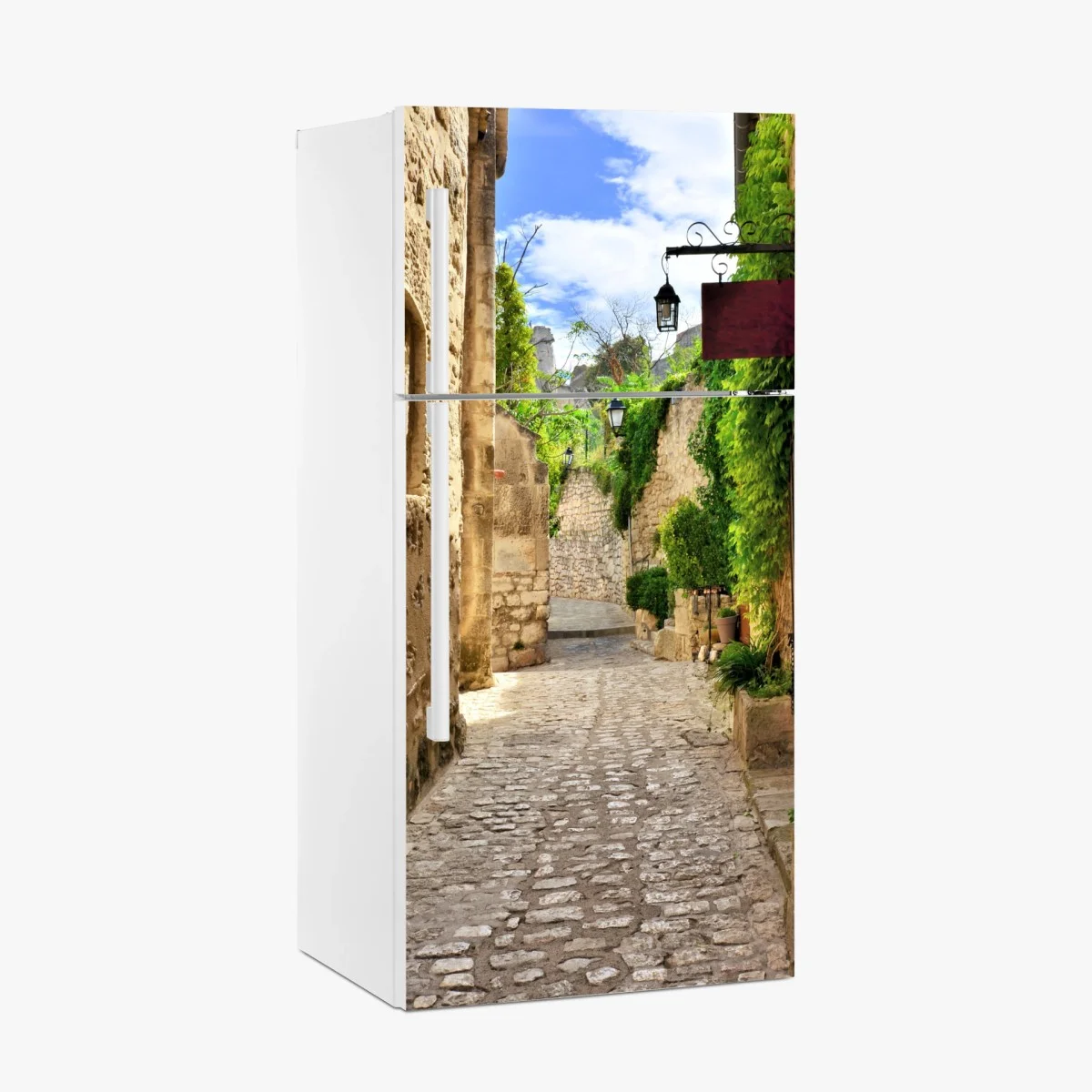 Kühlschrankaufkleber reizende kopfsteinpflasterstraße in Les Baux de Provence – Wallnifity® Kühlschrankaufkleber reizende kopfsteinpflasterstraße in Les Baux de Provence – Wallnifity®