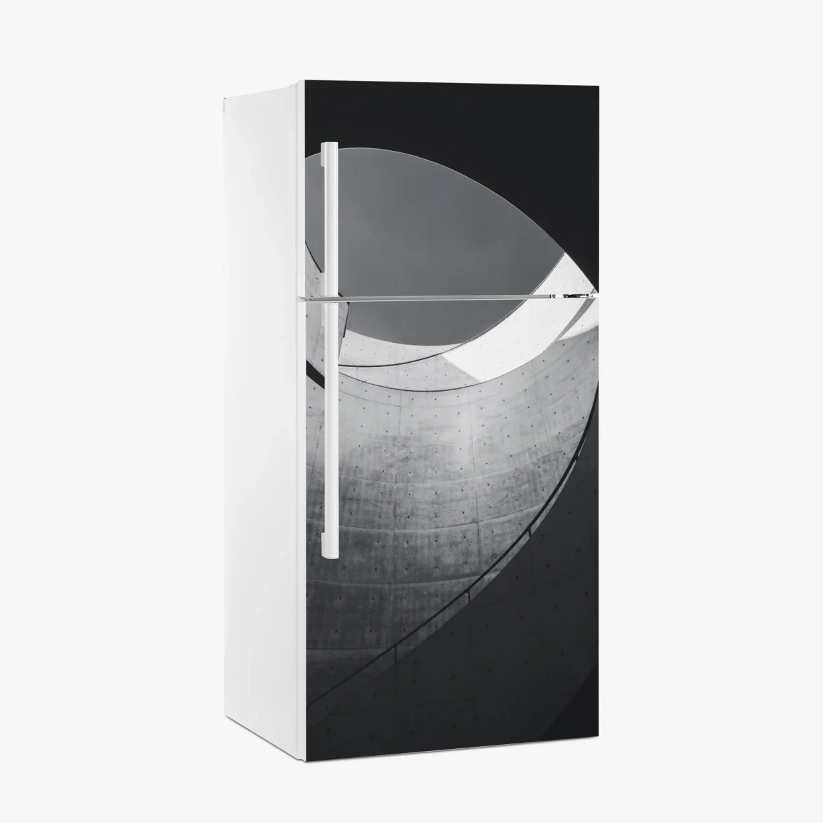 Kühlschrankaufkleber geschwungene beton-spiraltreppe – Wallnifity® Kühlschrankaufkleber geschwungene beton-spiraltreppe – Wallnifity®