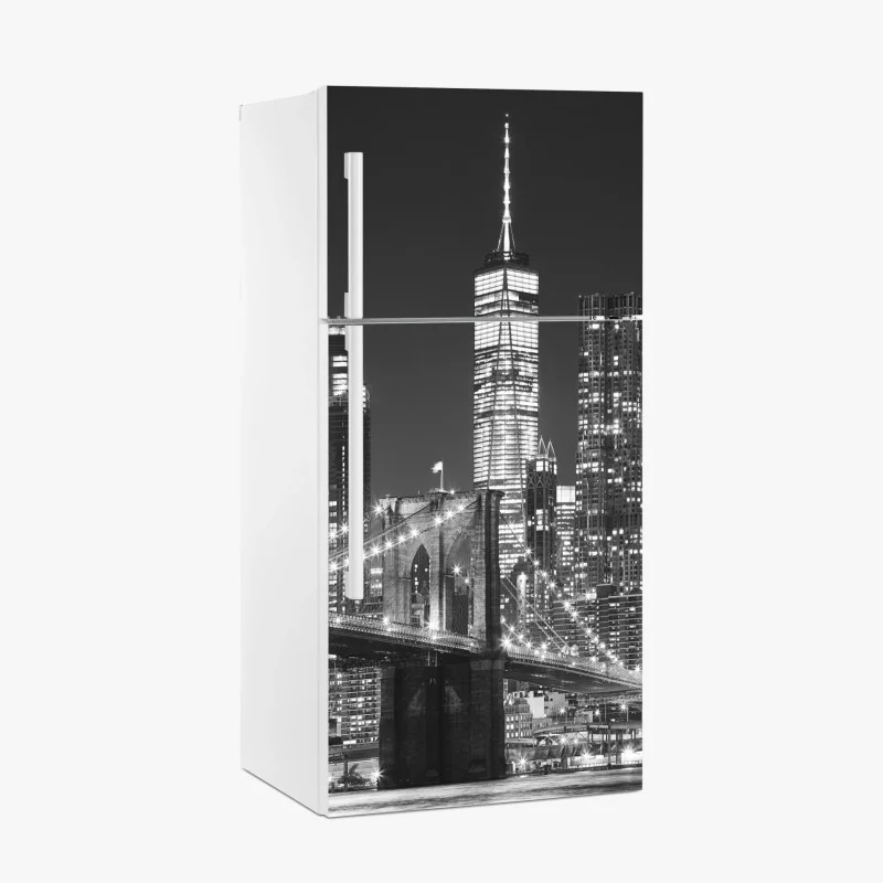Kühlschrankaufkleber Brooklyn Bridge und Manhattan skyline bei nacht