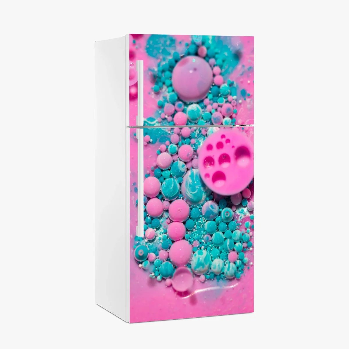 Kühlschrankaufkleber rosa und türkis marmor abstrakt – Wallnifity® Kühlschrankaufkleber rosa und türkis marmor abstrakt – Wallnifity®