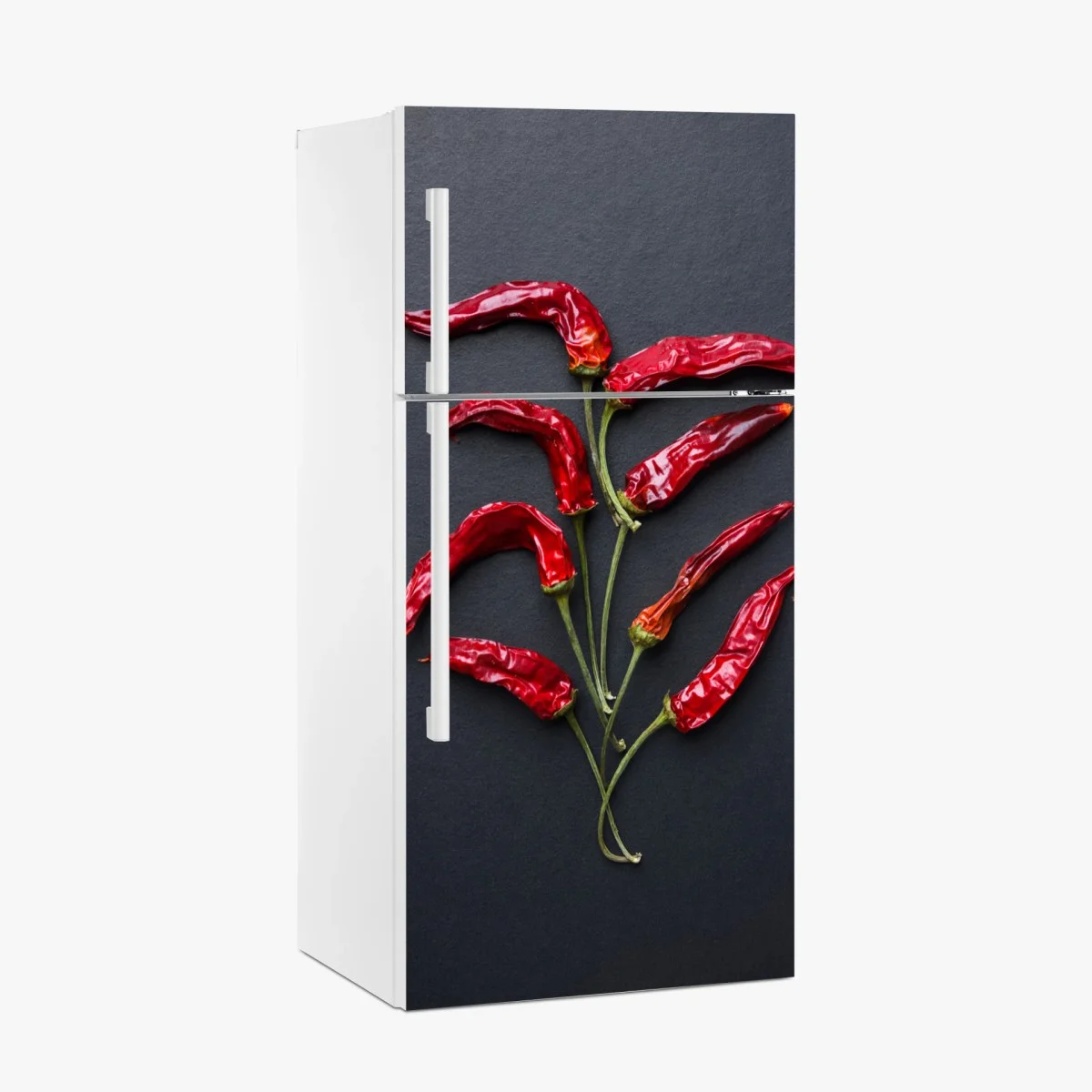 Kühlschrankaufkleber kulinarische grafik mit roten chilischoten – Wallnifity® Kühlschrankaufkleber kulinarische grafik mit roten chilischoten – Wallnifity®