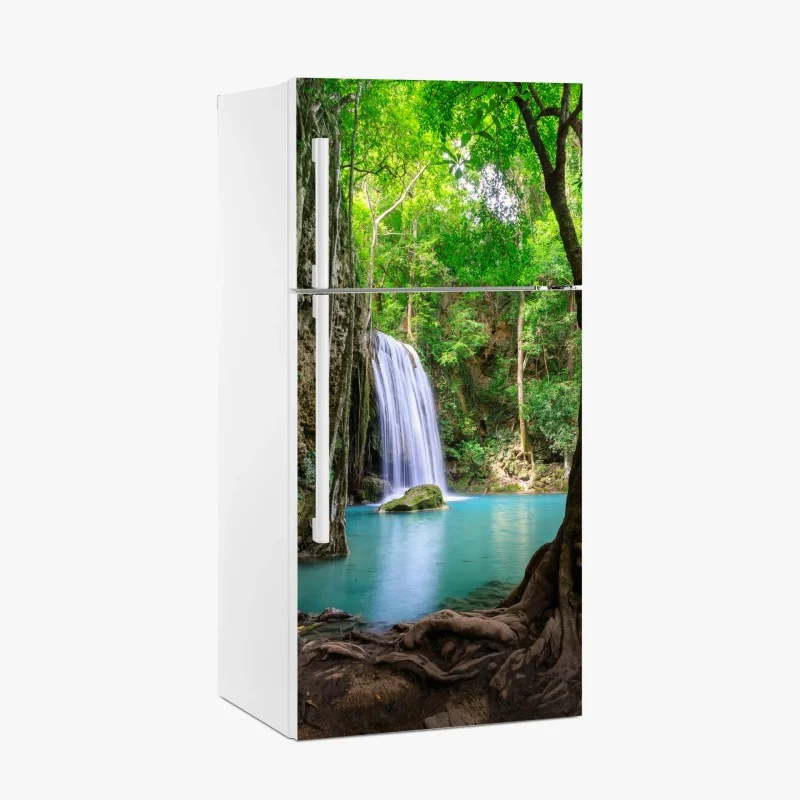 Kühlschrankaufkleber ruhiger wasserfall im Erawan Nationalpark