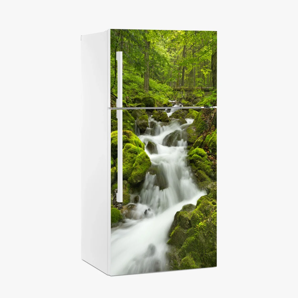 Kühlschrankaufkleber moosiger wasserfall – Wallnifity® Kühlschrankaufkleber moosiger wasserfall – Wallnifity®