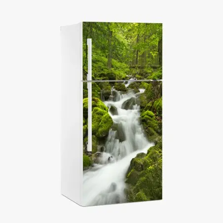 Kühlschrankaufkleber moosiger wasserfall – Wallnifity®