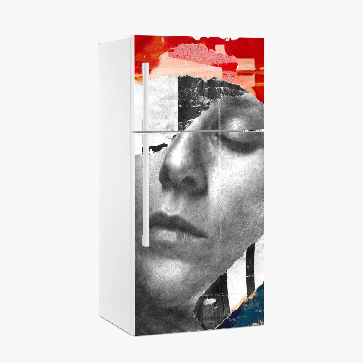 Kühlschrankaufkleber zerrissene porträt-collage – Wallnifity®