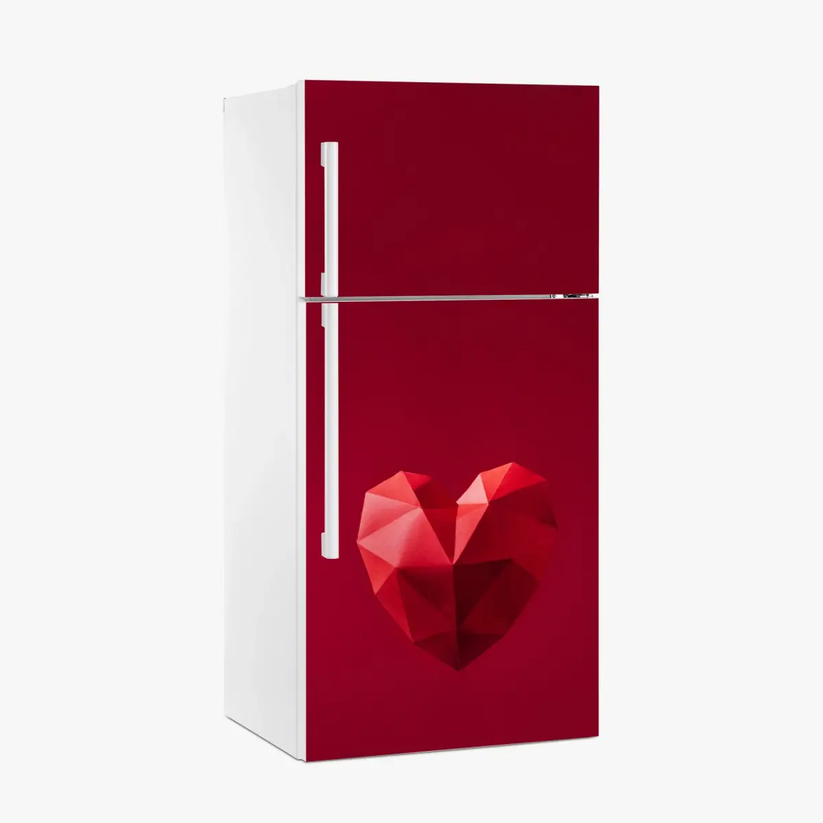 Kühlschrankaufkleber geometrisches rotes papierherz – Wallnifity®