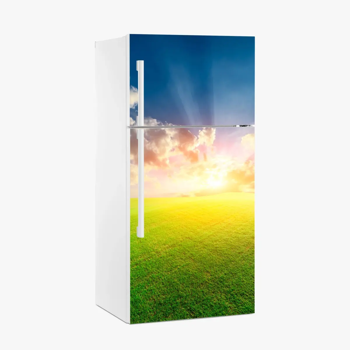 Kühlschrankaufkleber sonnenbeschienene wiese bei sonnenuntergang – Wallnifity® Kühlschrankaufkleber sonnenbeschienene wiese bei sonnenuntergang – Wallnifity®