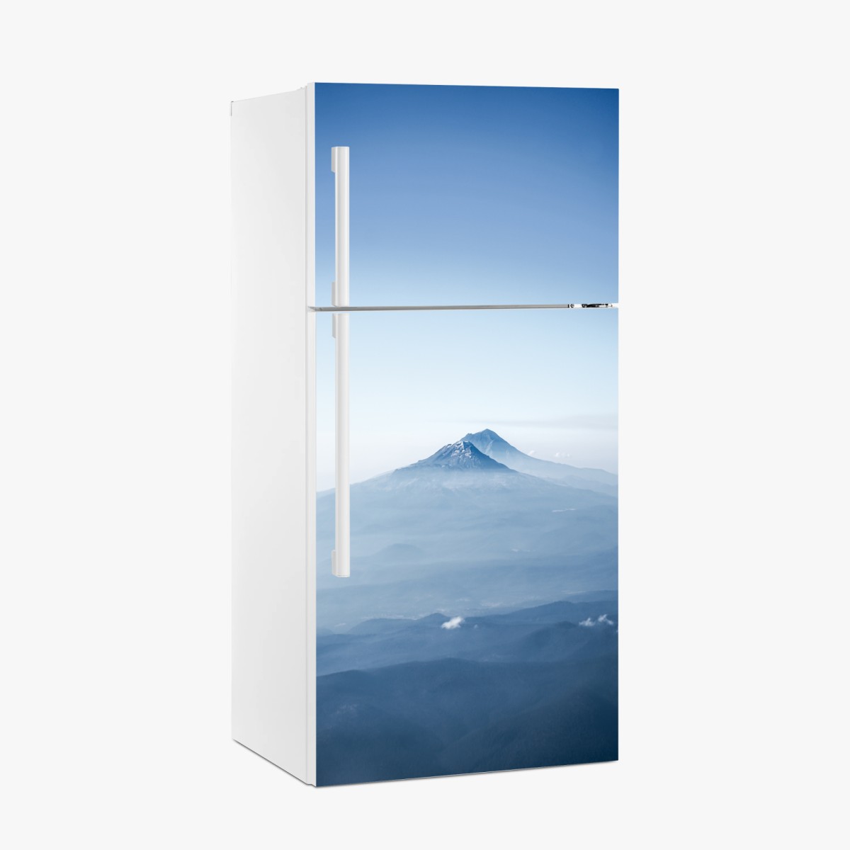 Kühlschrankaufkleber neblige blaue berggipfel – Wallnifity®
