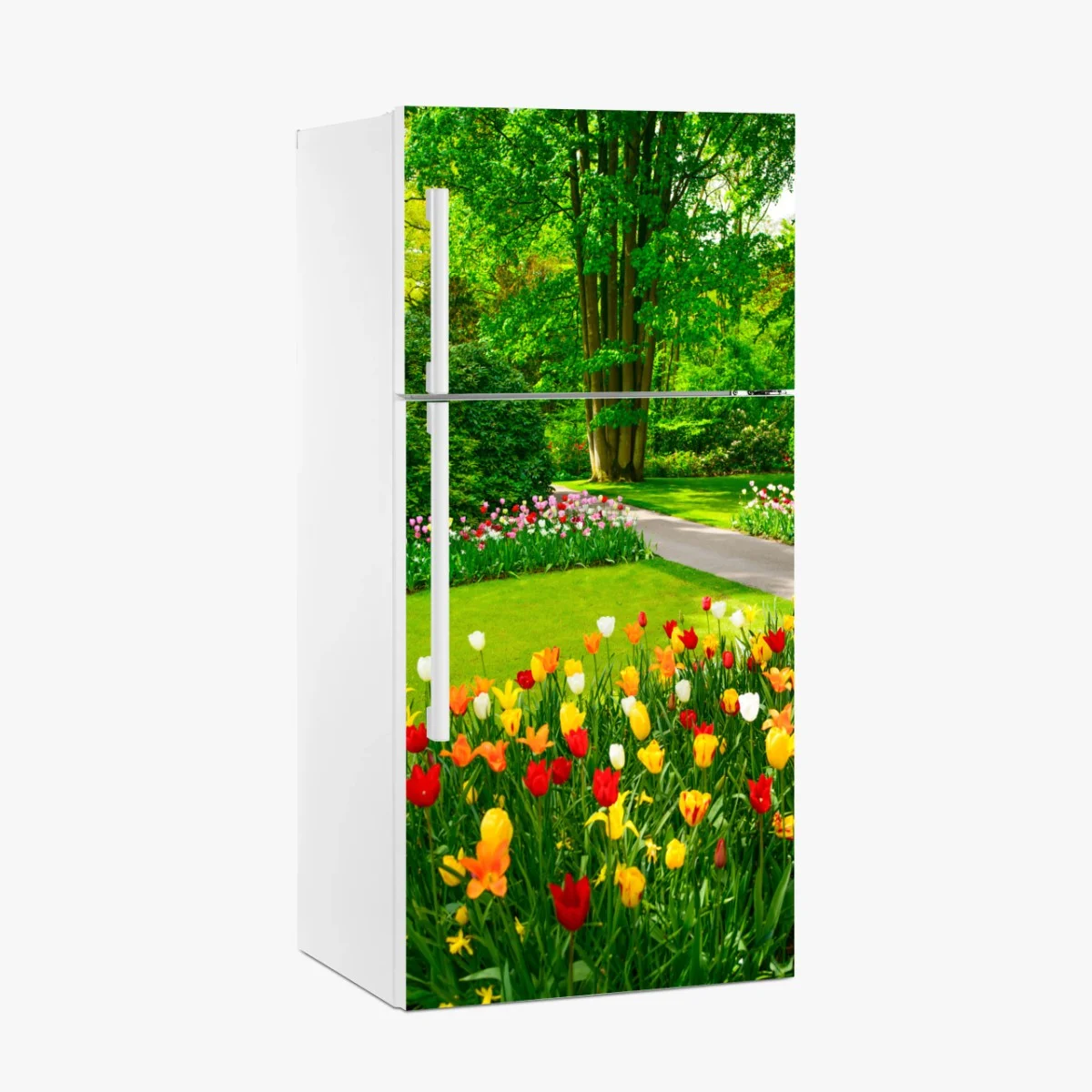 Kühlschrankaufkleber lebendiger tulpengarten in Keukenhof – Wallnifity® Kühlschrankaufkleber lebendiger tulpengarten in Keukenhof – Wallnifity®