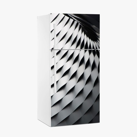 Kühlschrankaufkleber monochromes geometrisches metallmuster – Wallnifity®