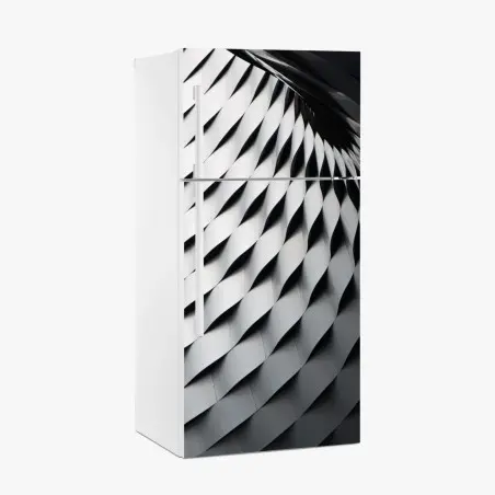 Kühlschrankaufkleber monochromes geometrisches metallmuster – Wallnifity®
