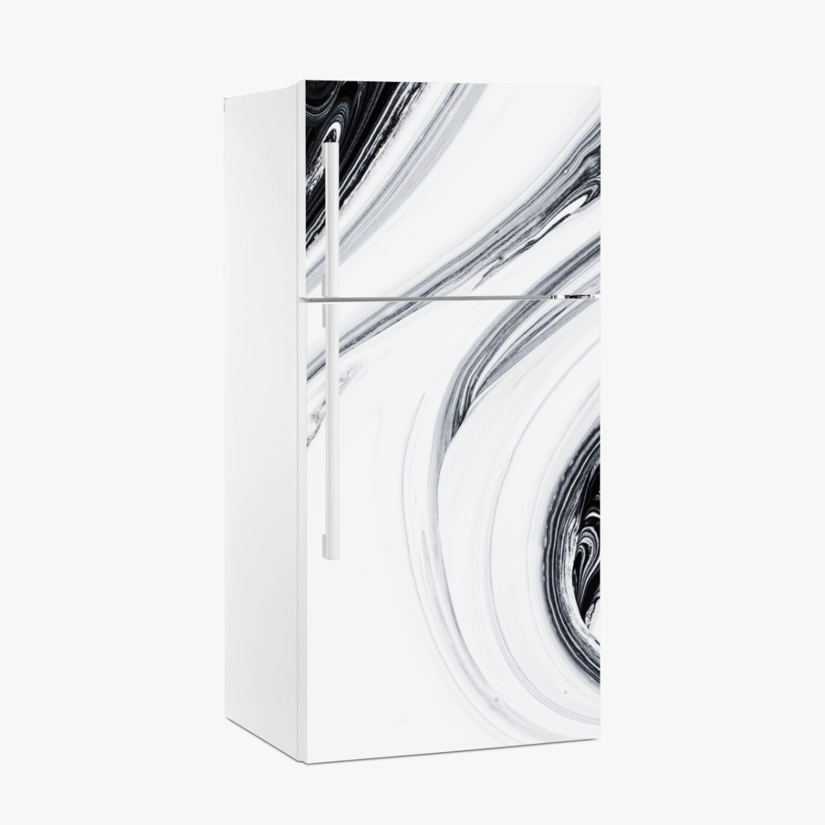 Kühlschrankaufkleber monochromer marmorswirbel – Wallnifity®