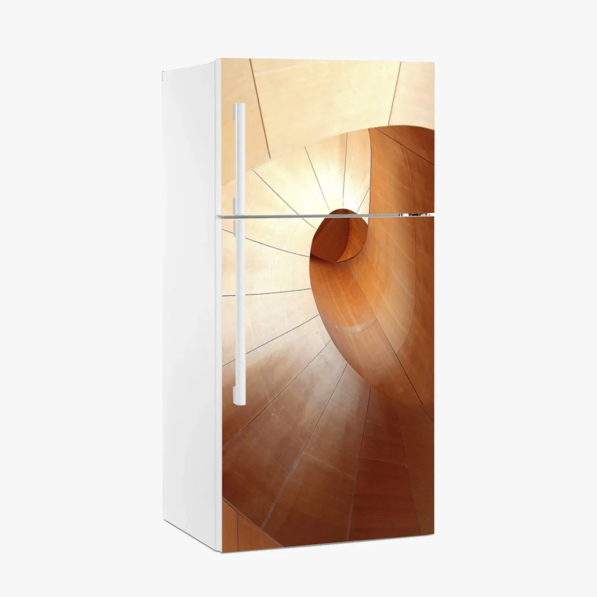 Kühlschrankaufkleber warme holzspirale – Wallnifity® Kühlschrankaufkleber warme holzspirale – Wallnifity®