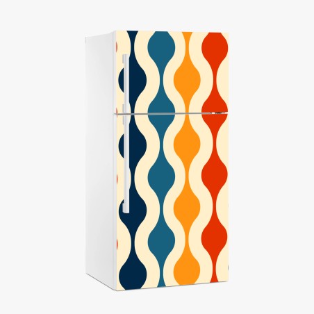 Kühlschrankaufkleber retro welliges mid-century muster – Wallnifity®