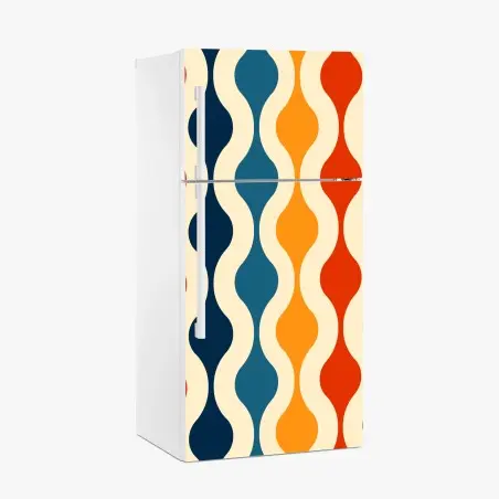 Kühlschrankaufkleber retro welliges mid-century muster – Wallnifity®
