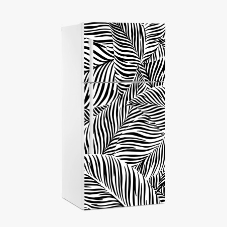 Kühlschrankaufkleber monochromes tropisches blattmuster – Wallnifity®