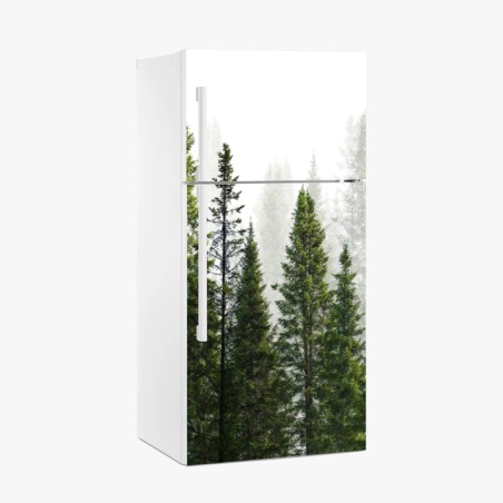 Kühlschrankaufkleber nebliger tannenwald – Wallnifity®