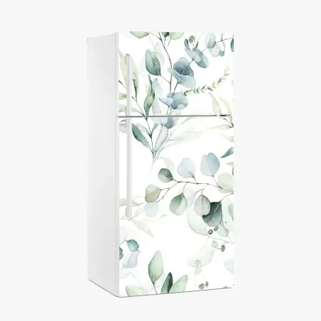 Kühlschrankaufkleber aquarell eukalyptus blättermuster – Wallnifity®