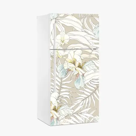 Kühlschrankaufkleber tropisches kakadu-blumenmuster – Wallnifity®