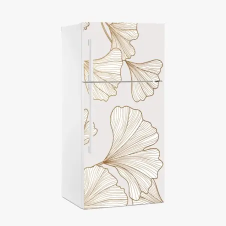 Kühlschrankaufkleber feines goldenes ginkgo-blätter muster – Wallnifity®