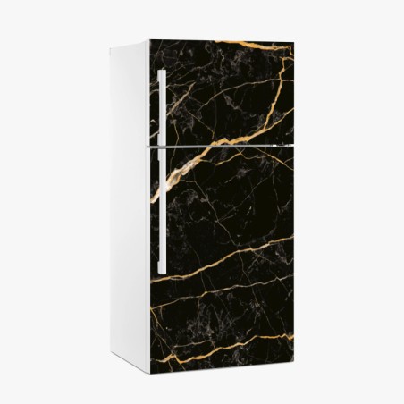 Kühlschrankaufkleber schwarzer marmor mit goldenen adern – Wallnifity®