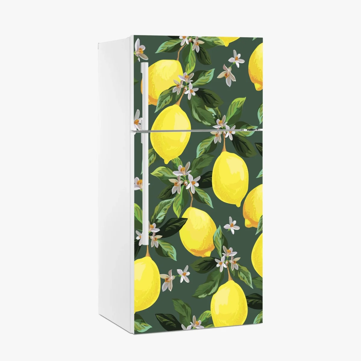 Kühlschrankaufkleber botanisches zitronenmuster – Wallnifity® Kühlschrankaufkleber botanisches zitronenmuster – Wallnifity®