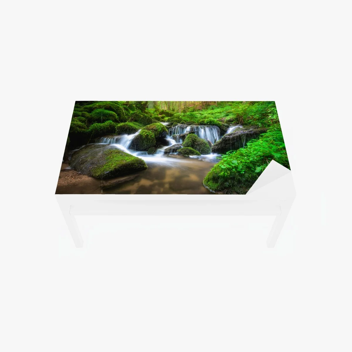 Tischaufkleber und Schreibtischaufkleber ruhiger moosiger waldwasserfall – Wallnifity® Tischaufkleber und Schreibtischaufkleber ruhiger moosiger waldwasserfall – Wallnifity®