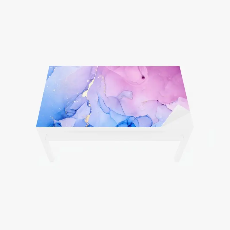 Tischaufkleber und Schreibtischaufkleber rosa und blaue marmorierte abstraktion