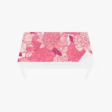 Tischaufkleber und Schreibtischaufkleber rosa pfingstrosenmuster – Wallnifity®