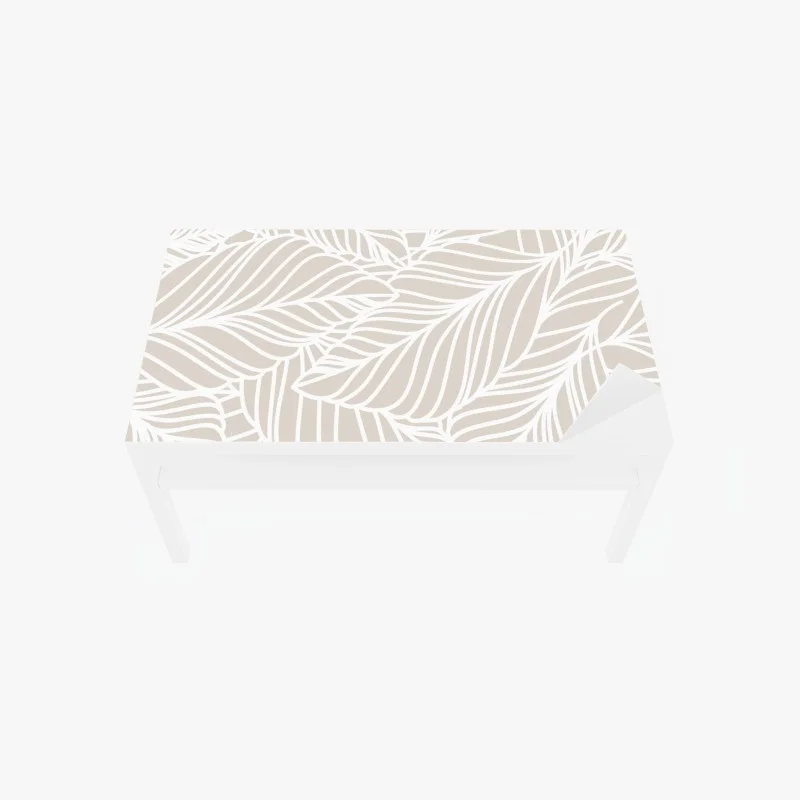 Tischaufkleber und Schreibtischaufkleber beige botanisches blattmuster
