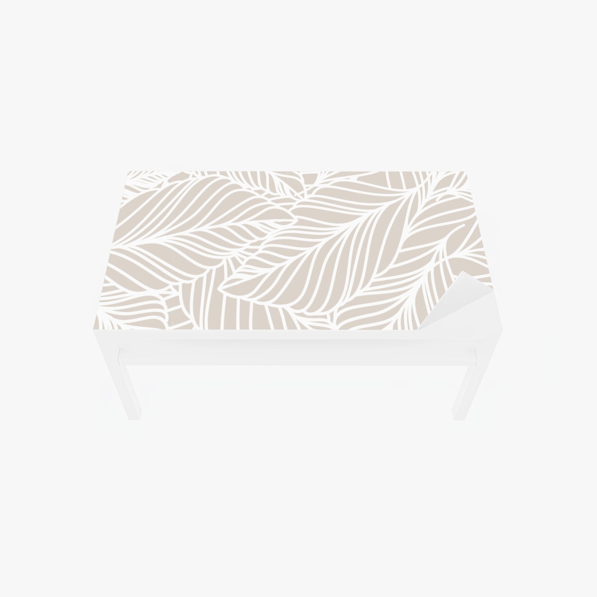 Tischaufkleber und Schreibtischaufkleber beige botanisches blattmuster – Wallnifity®