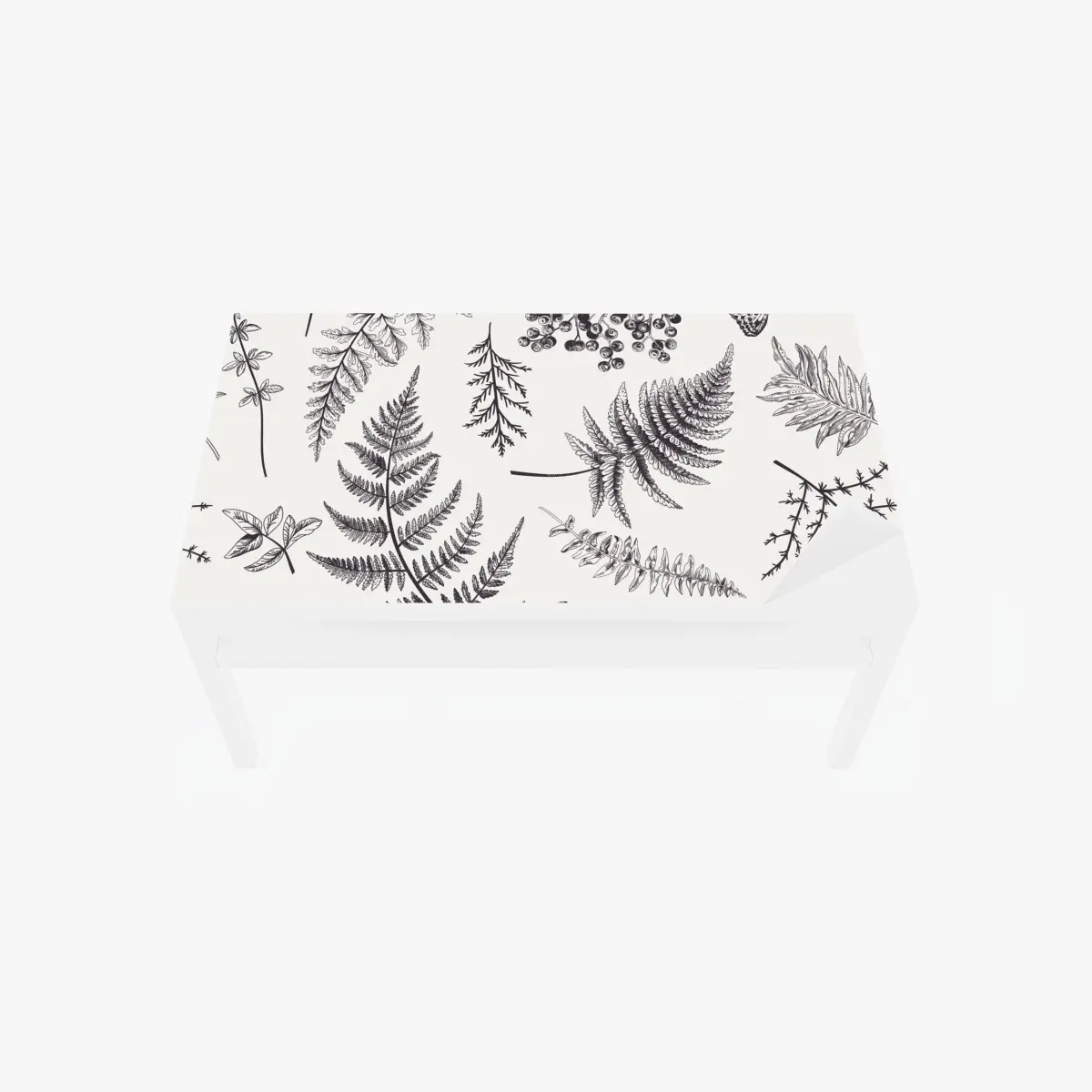 Tischaufkleber und Schreibtischaufkleber monochromes botanisches blättermuster – Wallnifity®