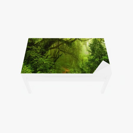 Tischaufkleber und Schreibtischaufkleber üppiger grüner waldpfad – Wallnifity®