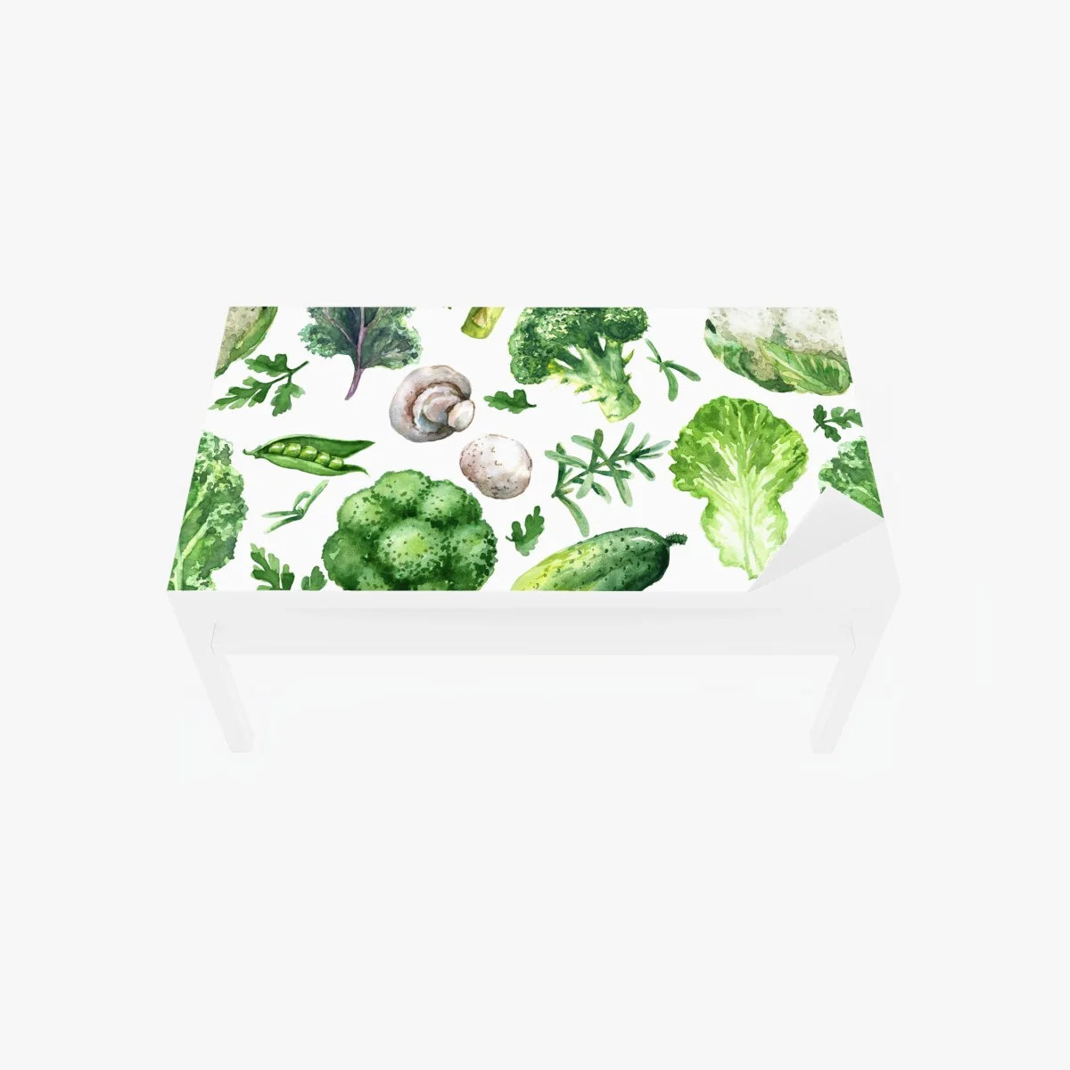 Tischaufkleber und Schreibtischaufkleber aquarellmuster grünes gemüse – Wallnifity® Tischaufkleber und Schreibtischaufkleber aquarellmuster grünes gemüse – Wallnifity®
