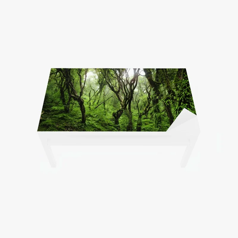 Tischaufkleber und Schreibtischaufkleber mystischer grüner wald