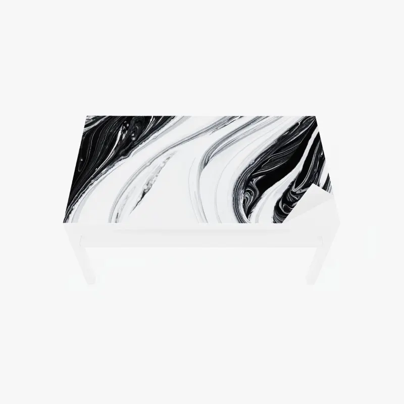 Tischaufkleber und Schreibtischaufkleber monochromer marmorswirbel