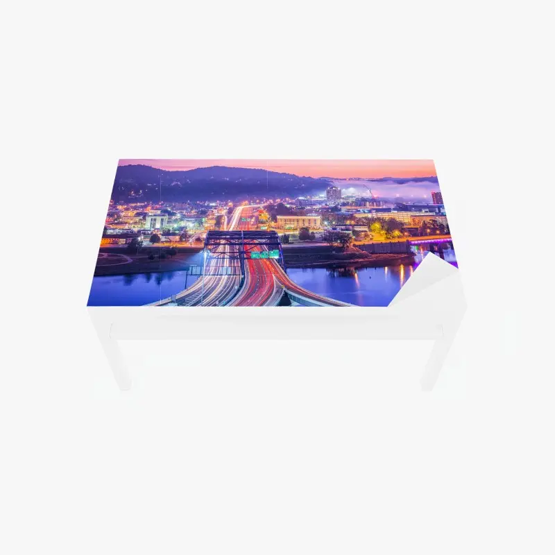 Tischaufkleber und Schreibtischaufkleber Charleston skyline bei dämmerung