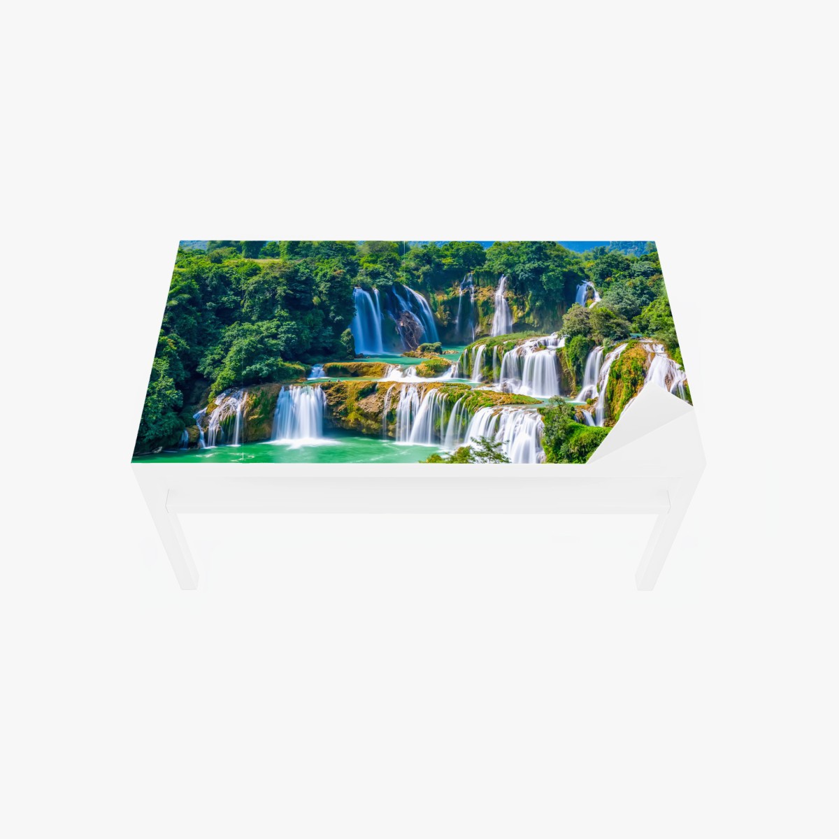 Tischaufkleber und Schreibtischaufkleber smaragdgrüne kaskaden – Wallnifity®
