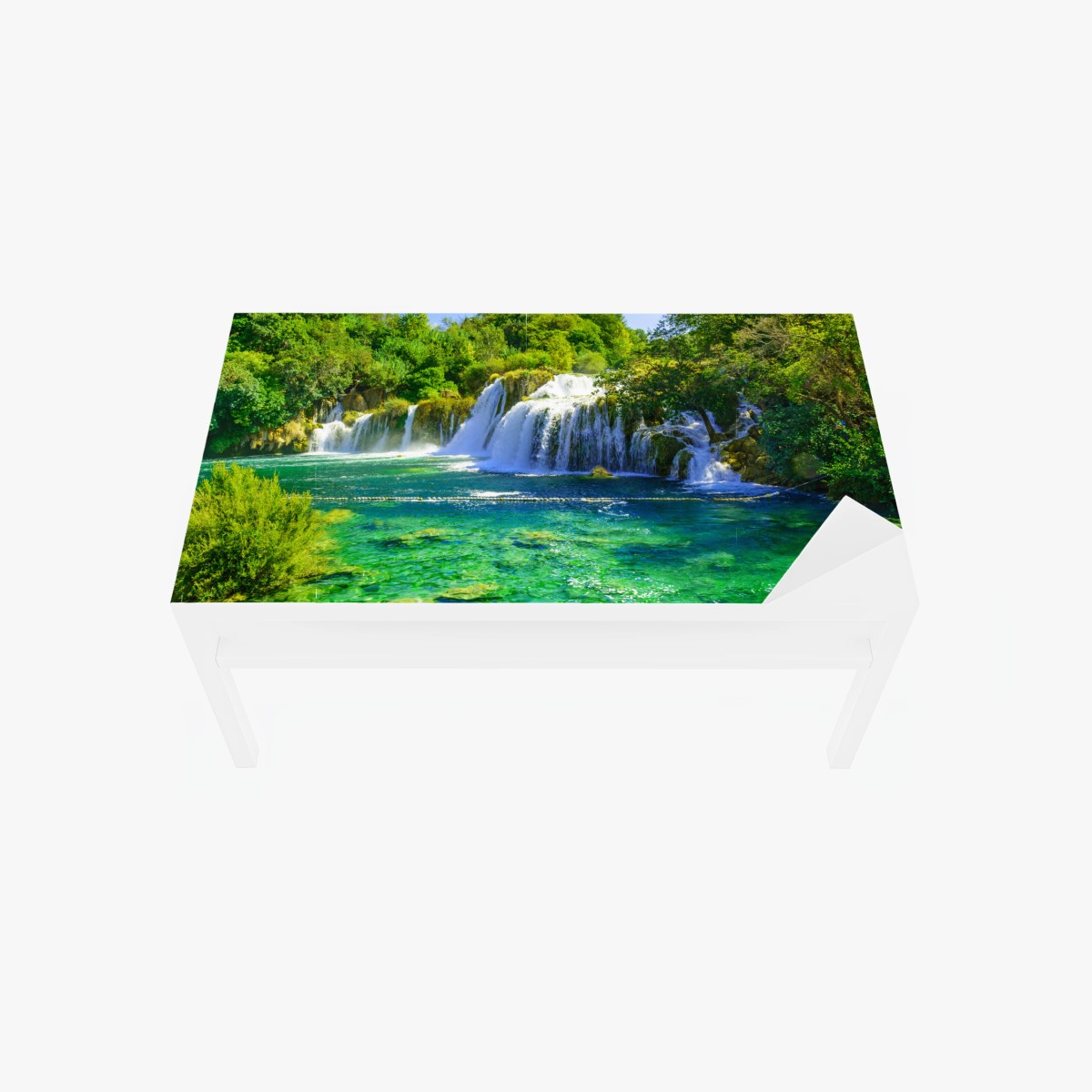 Tischaufkleber und Schreibtischaufkleber smaragdgrüner wasserfall – Wallnifity®