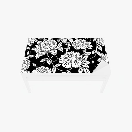 Tischaufkleber und Schreibtischaufkleber monochromes blumenmuster – Wallnifity®
