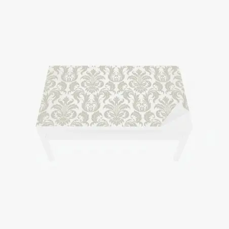 Tischaufkleber und Schreibtischaufkleber elegantes beiges damastmuster – Wallnifity®