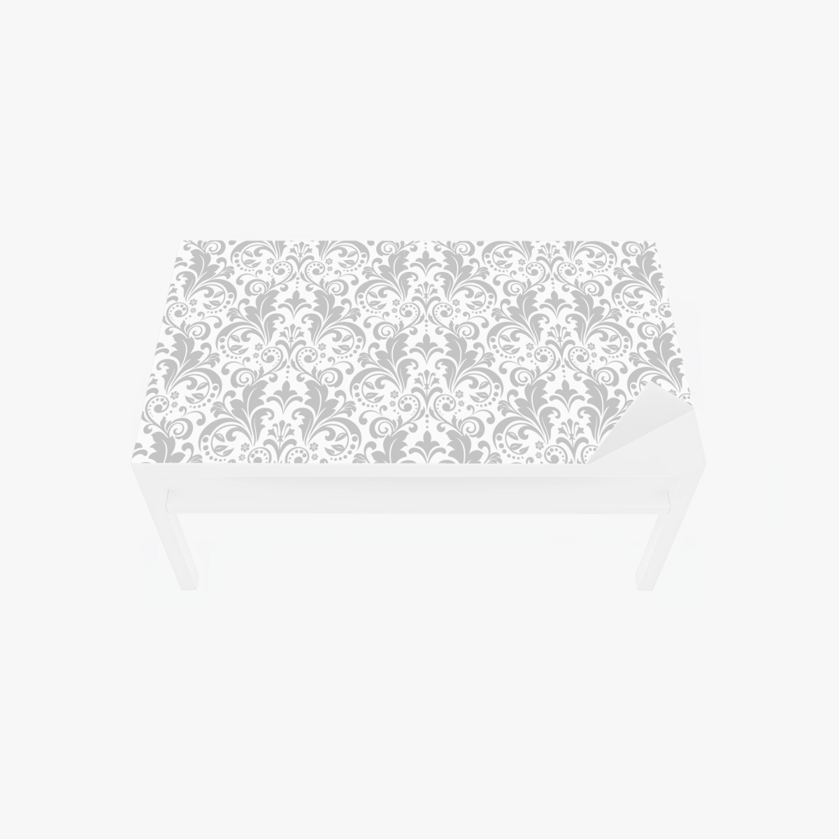 Tischaufkleber und Schreibtischaufkleber elegantes graues damastmuster – Wallnifity®