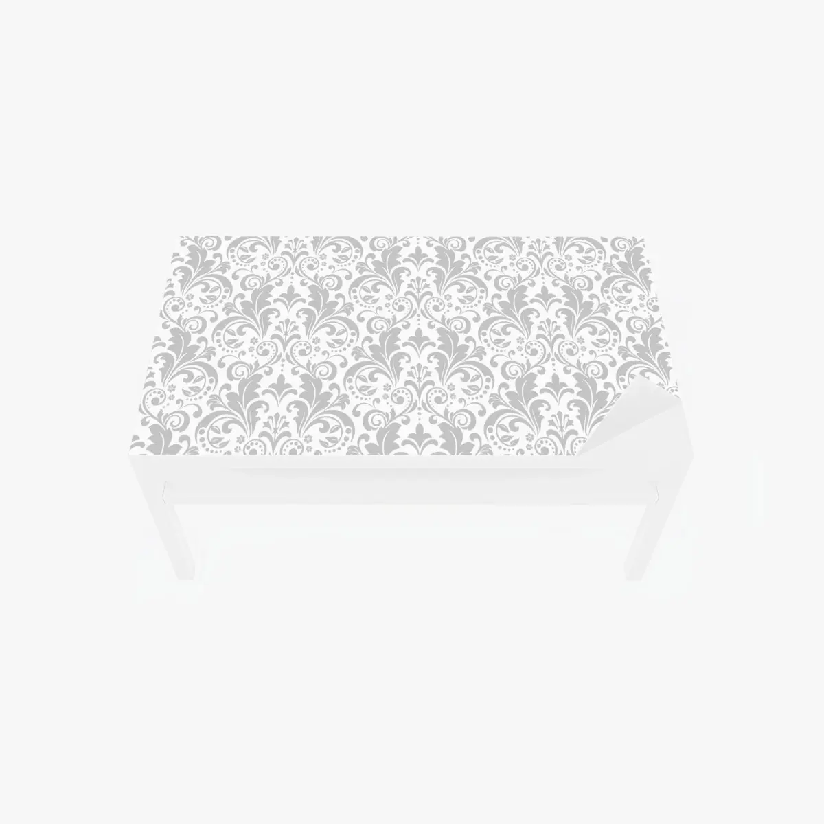 Tischaufkleber und Schreibtischaufkleber elegantes graues damastmuster – Wallnifity®
