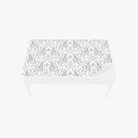 Tischaufkleber und Schreibtischaufkleber elegantes graues damastmuster – Wallnifity®