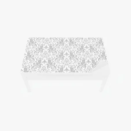 Tischaufkleber und Schreibtischaufkleber elegantes graues damastmuster – Wallnifity®