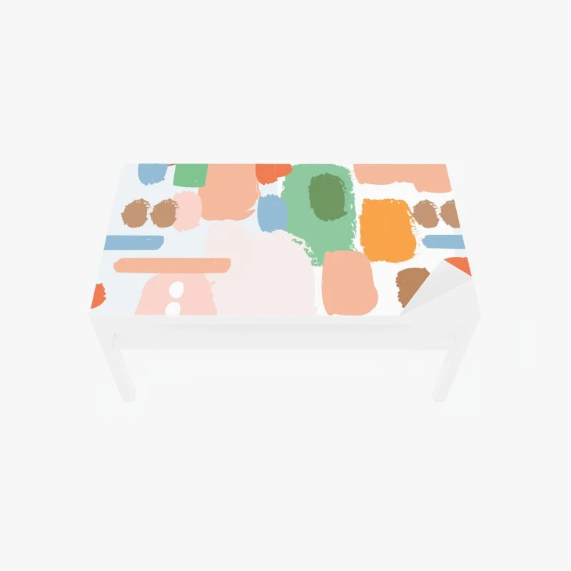 Tischaufkleber und Schreibtischaufkleber pastell pinselstrich muster
