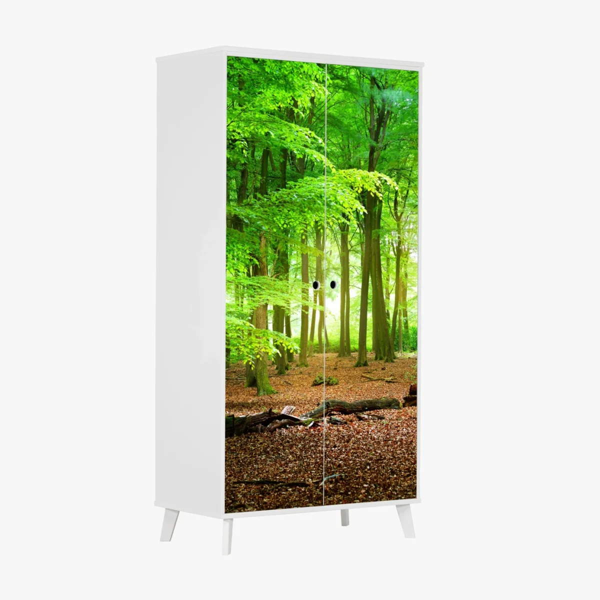 Schrankaufkleber sonnendurchfluteter grüner wald – Wallnifity® Schrankaufkleber sonnendurchfluteter grüner wald – Wallnifity®