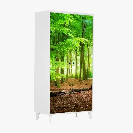 Schrankaufkleber sonnendurchfluteter grüner wald – Wallnifity®