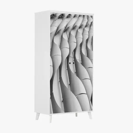 Schrankaufkleber gewelltes architekturmotiv in graustufen – Wallnifity®